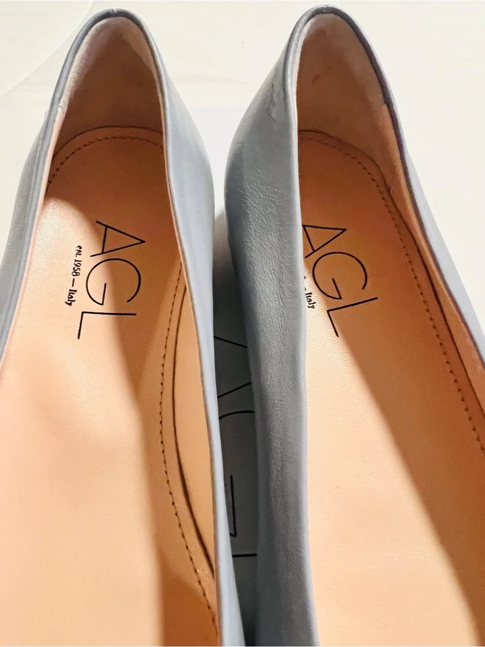 NIB AGL Mila Ballet Pointed Toe Flats with Snakeskin Accent - Size 36.5/6.5US